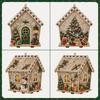 Christmas DIY Pearl Bead Art House Decoration Kit Wooden House Diamond Painting Handcraft Set Santa Snowman Xmas DIY Craft Kit