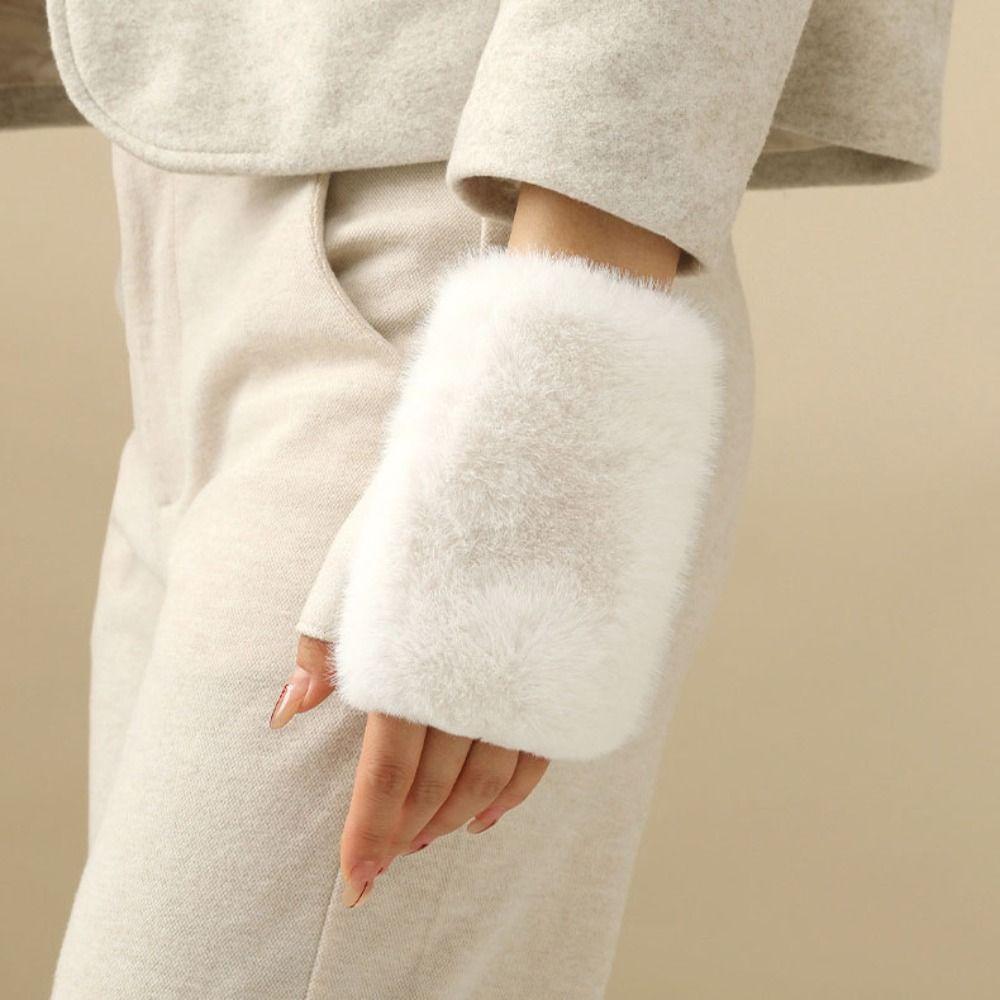 Plush Winter Gloves Suede Skiing Gloves New Full Finger Gloves  Unisex