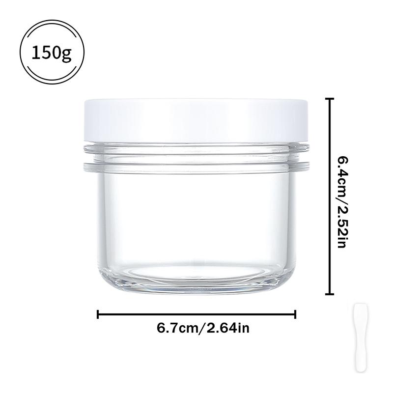 1Pcs 100/150/200/300Ml Plastic Empty Transparent Wide-Mouth Jar With Lid Cosmetic Makeup Cream Jar Loose Powder Pots Travel