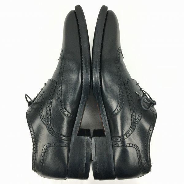 A.Testoni Made In Italy Wingtip Business Shoes Black Size 7G / 25.5cm Men's(USED)