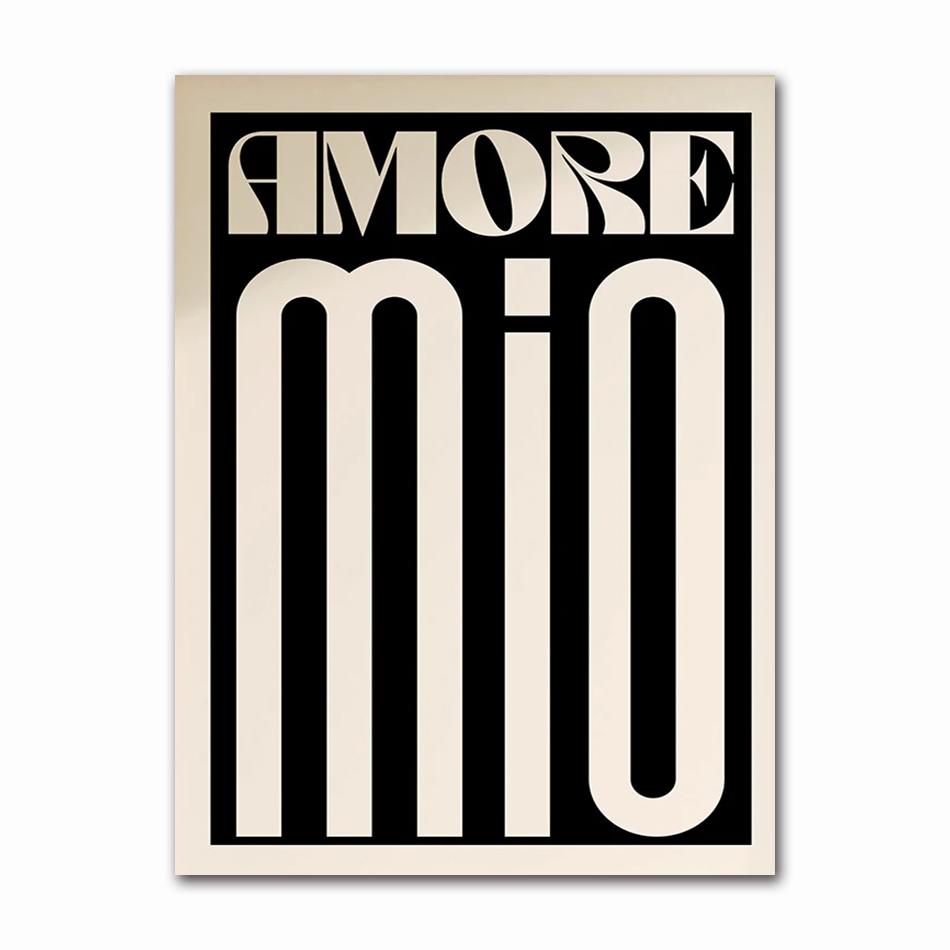 Minimalism Decor Posters Quotes Wall Art Canvas Painting Inspired Music Ciao Amore With Love Prints Living Room Home Decor