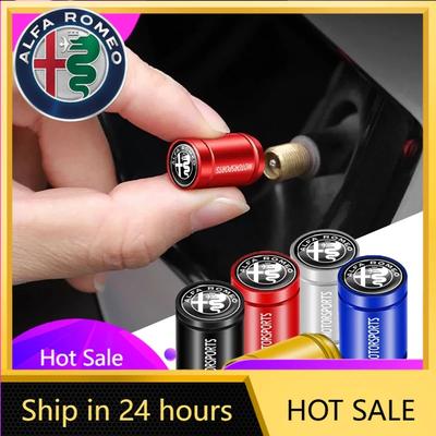 Car Stickers For Alfa Romeo 4pcs Car Wheel Tire Valve Caps Tyre Rim Stem Covers Airdust For Alfa Romeo Giulia Stelvio Junior Ton