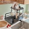 Kitchen Storage Rack Small Family Tableware Drain Rack Multi-Function Bowl Chopstick Organizer Drip Tray Countertop Saver