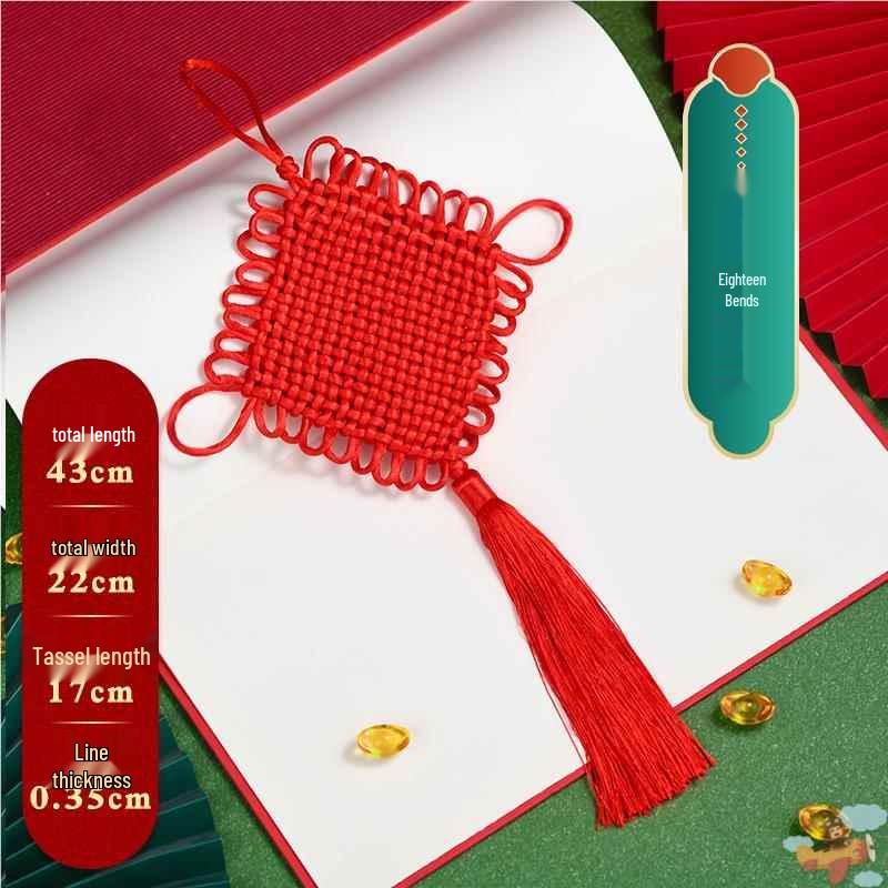 Small Red Chinese Knot Pendant: Good Luck & Wealth Fu Gourd Peace Lover’s Tassel Decoration