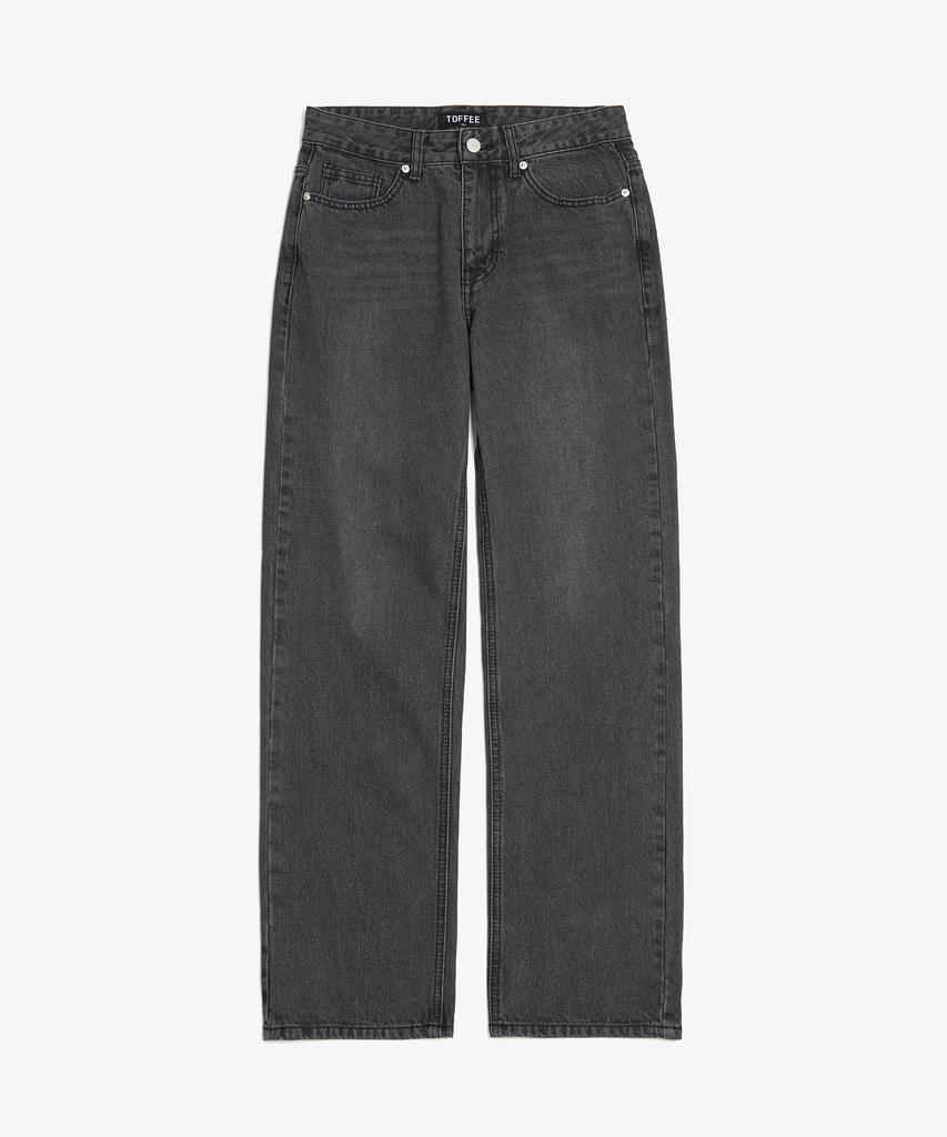 TOFFEE Wide Denim Pants (Deep Grey)