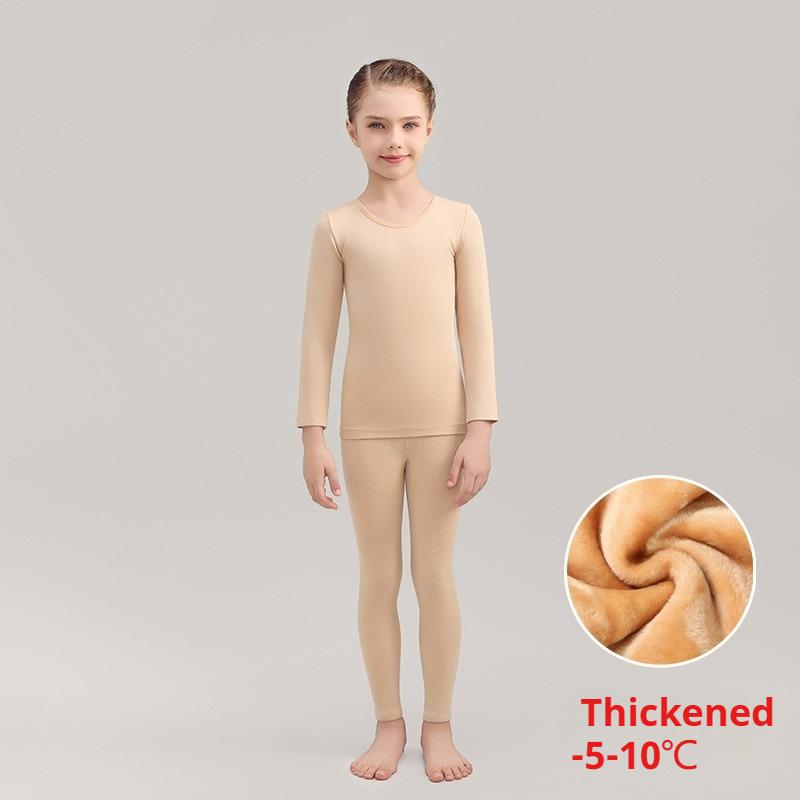 Dziewczęcy Termiczny Trykot Baletowy Kolor Cielisty Niewidoczny Strój Taneczny Odporny na Mechacenie Ubranie Treningowe Dziecięca Bielizna Termiczna