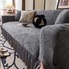 Jacquard Sofa Cover with Skirt Universal Full Coverage Stretch Slip Proof Fabric Couch Dust Protector