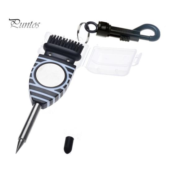 Efficient Club Cleaning Brush Golf Double-Headed Flexible Bristles Sharp Tip Stainless Tool Steel Shaft Groove Scrubber Cleaner Accessories Durable