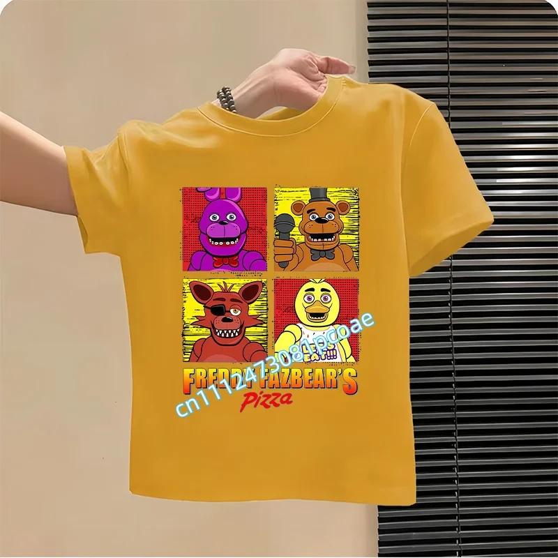 T-shirt FNAF Traspiranti Bambini Five Nights At Freddy Carino Top a Manica Corta Ragazzi Ragazze Moda Estiva T-shirt Abbigliamento Bambini