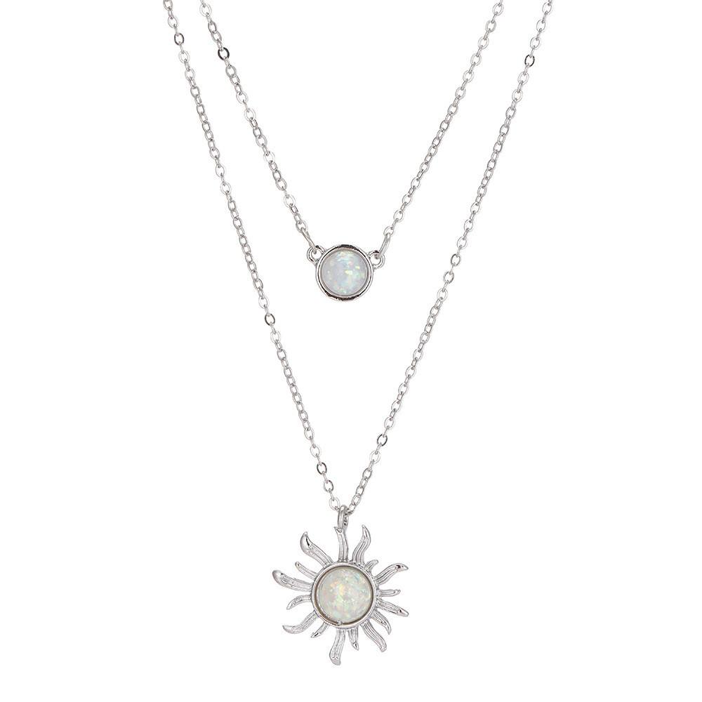 Chic And Trendy Fashionable Dual Layer Necklace For Women With Unique Design