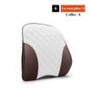 Nappa Leather Car Neck Cushion Waist Support Pillow Memory Foam Car Headrest Lumbar Support Seat Accessories Car Neck Pillow Set