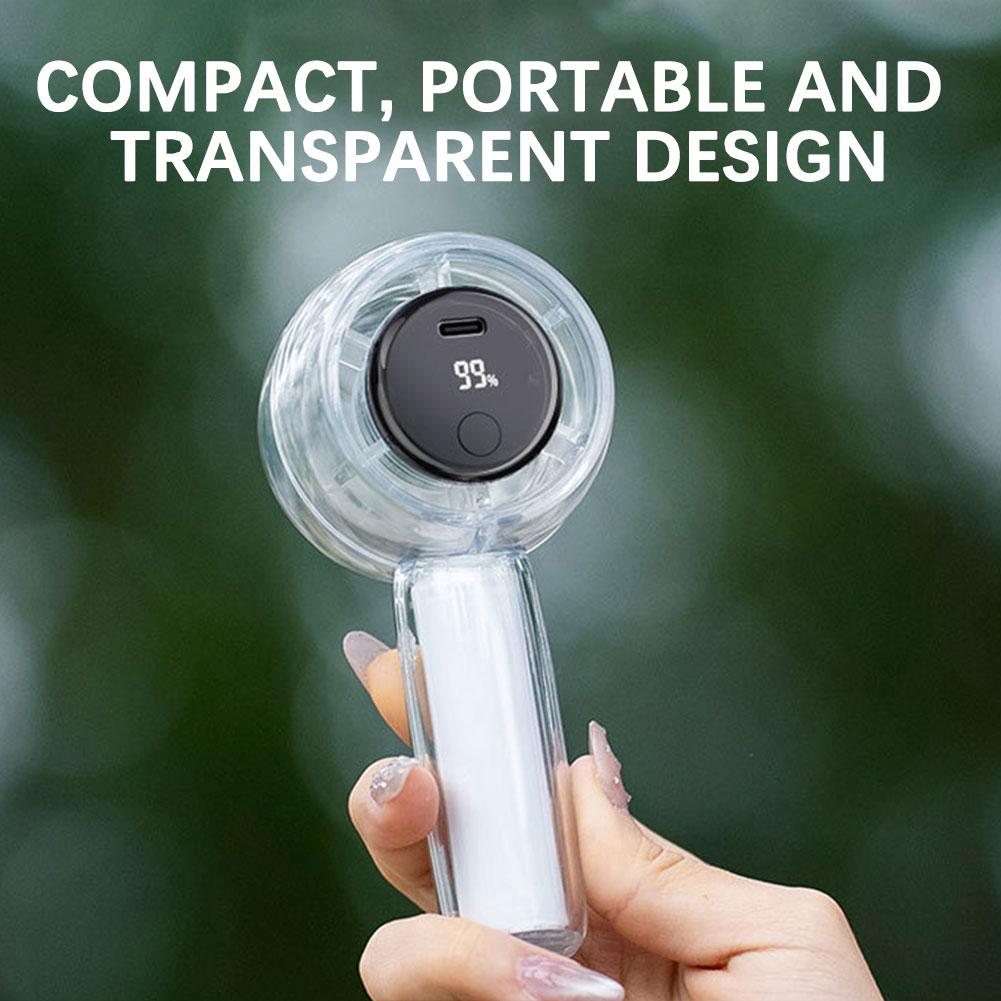 100 Speed Handheld Fan With Digital Display 1800mAh Long Battery Life Portable For Outdoor Sports Daily Commute