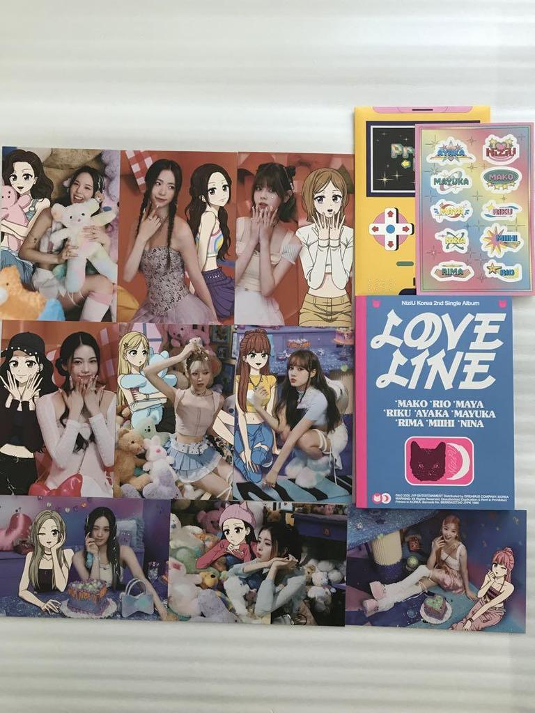 [USED] NiziU LOVE LINE 2nd Single Album Postcards (9 Pieces)
