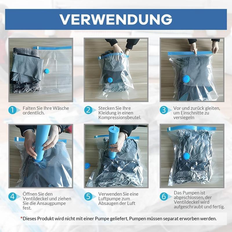 Trendy! Vacuum Bags for Clothes - Pack of 10 40 X 30 Cm Reusable Storage Bags Vacuum Bags with Seal and Space Saving Travel Bags