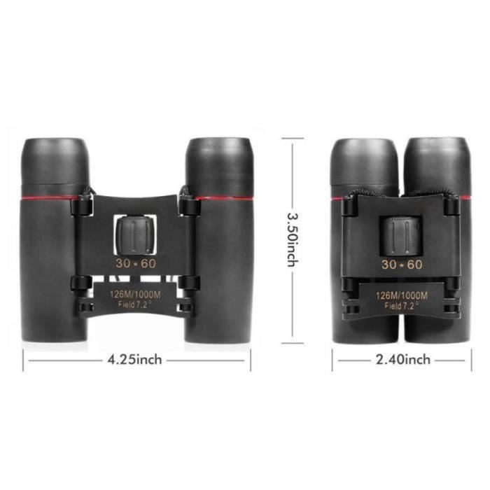 Compact Binoculars - CHANGM - 30x60 - Folding - Black - Field of View 126m At 1000m