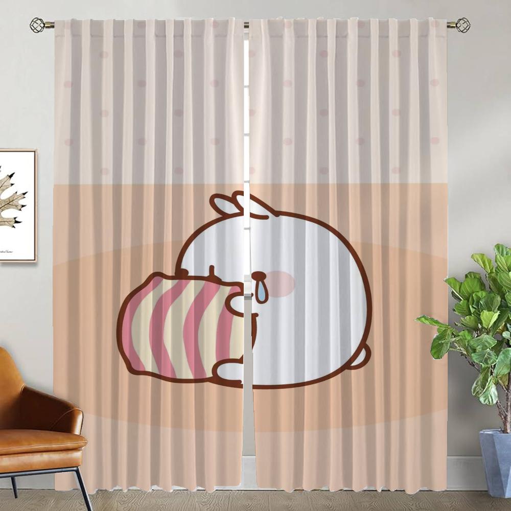 Anti-mosquito Kitchen Curtains for Bedroom Molang Blackout Curtain for Room 2 Panel Shades Partition Home Interior Curtains