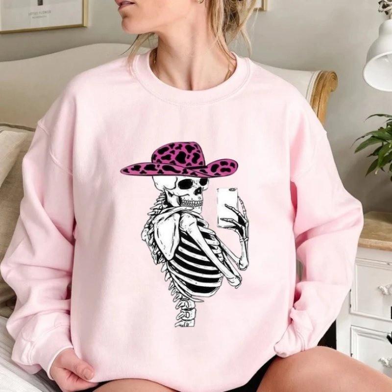 Fun Fashion Crewneck Sweatshirt: "Sorta Merry, Sorta Scary" Long-Sleeve for Autumn/Winter