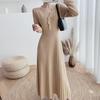 Spring & Autumn 2024 Slim Fit Knitted Midi Sweater Dress