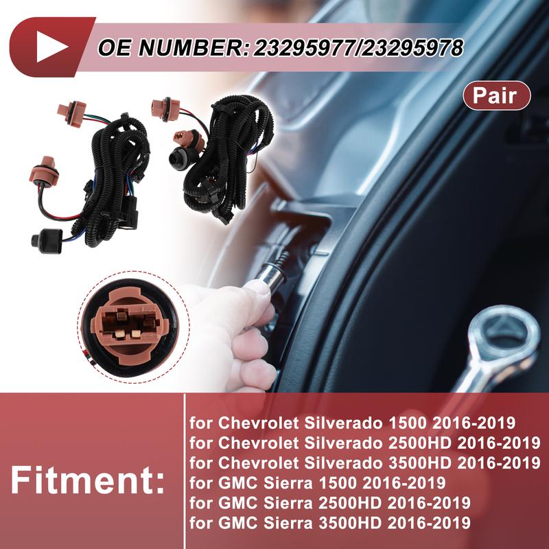 X Autohaux Left Tail Light Socket Wiring for Chevrolet Silverado No.23295977 Right Tail