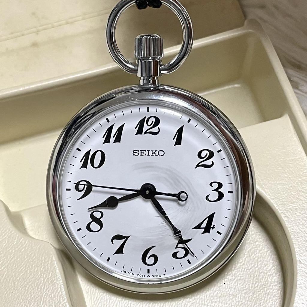 [USED] Seiko Railway Pocket Watch, Commemorating the 100th Anniversary of the Opening of Mito Station, 7011-0010, Rare Item