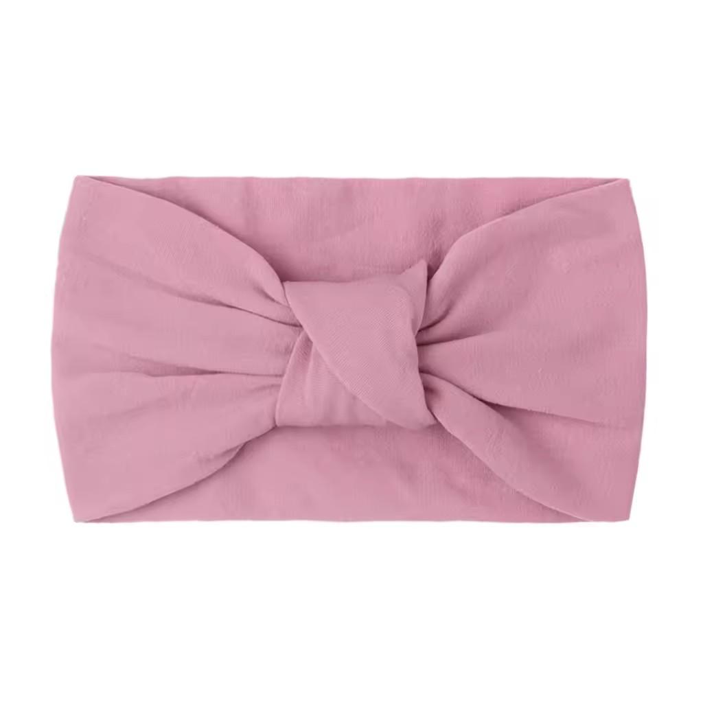 Unisex dětská čelenka s uzlem/Nylonový turban 13-24 měsíců Elastická omyvatelná ekologická pomůcka pro kojence a batolata