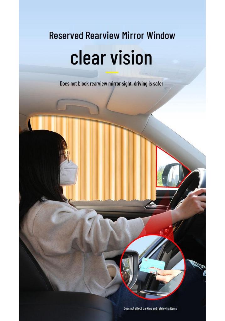 Car Side Window Sun Shade Blinds - Baby Sun Protection, Heat Insulation, Privacy Curtain