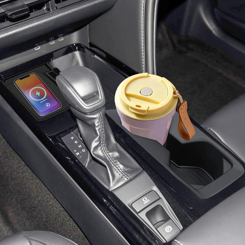 Wireless Charging Mat And Cup Holder Ert Compatible With 2025 2026 Toyota Camry, Center Console Liner Anti-Slip Protective Pad Drink Holder Cover For