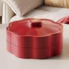 Elegant Compartmented Dried Fruit & Snack Display Plate with Lid for Living Room or Coffee Table