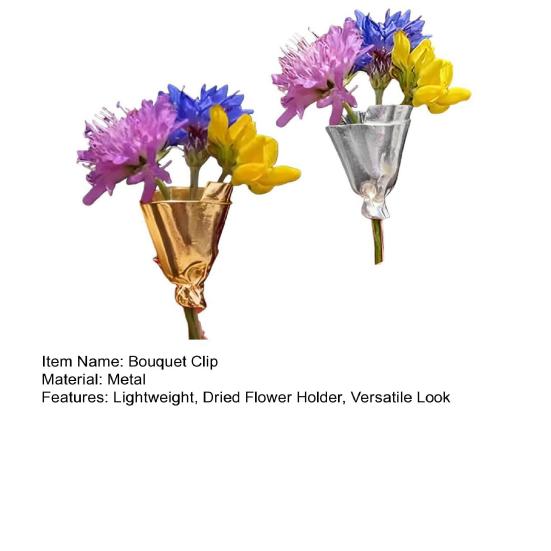 2Pcs Artful Flower Vase Brooch Real/Dried Flower Holder Wearable Floral Lapel Pin Minimalist Art Brooch