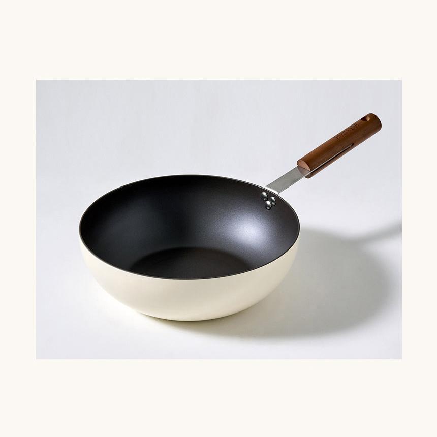 CORELLE Chocolate Nonstick Wok Pan (26cm) No PFOA Ivory
