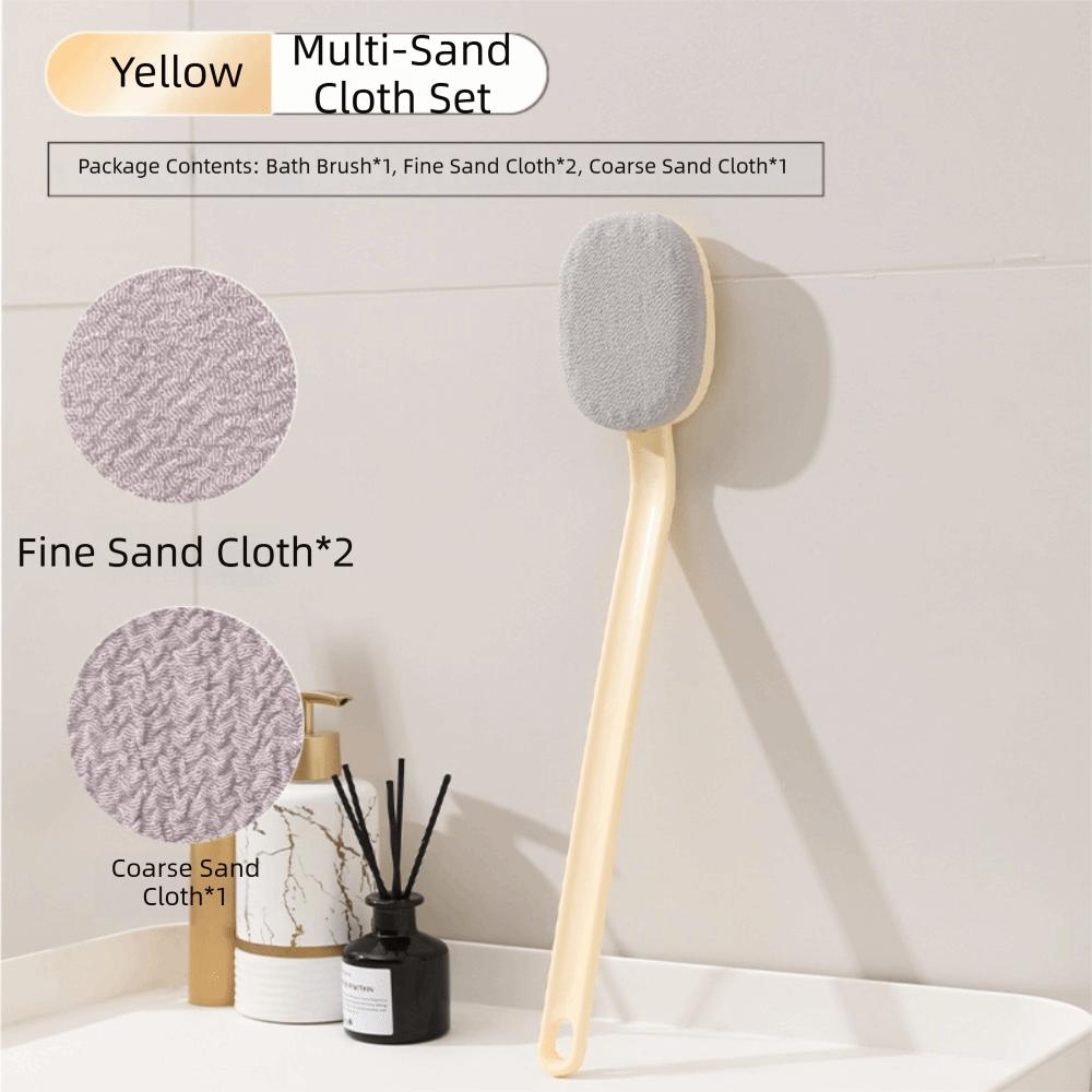 Coarse/Fine Sand Bath Shower Brush Long Handle Exfoliating Brush Back Scrubber Brush  Shower