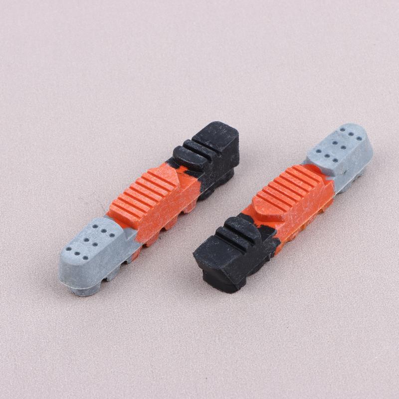 1Pair Bike Brake Pads Rim Drawer-Type 3-Color Brake Pad Rubber Replacement Road Bike Braking C-Brake With Mud Trough Silent