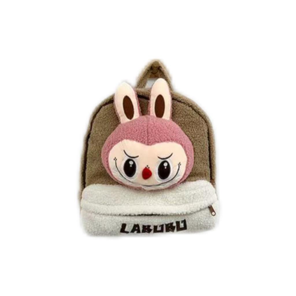 Plush Labu Lambswool Cartoon Plush Bag Large Capacity Backpack Cute Student Backpack