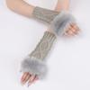 Diamond Shaped Short Gloves for Women Knitted Warm Half-finger Arm Sleeves