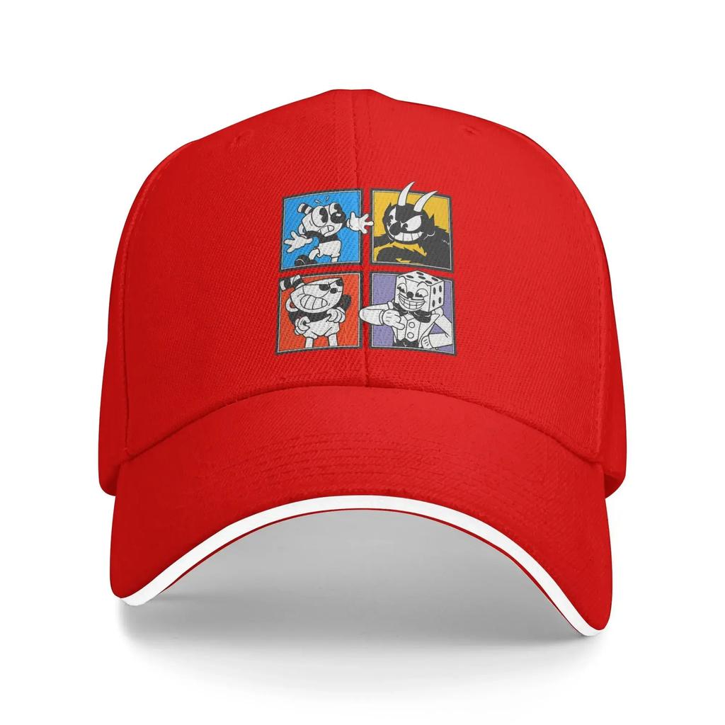 Cuphead Sun Baseball Cap Summer Unisex Adult Characters Print Trucker Hat Adjustable Casual Outdoor Gym Snapback Cap