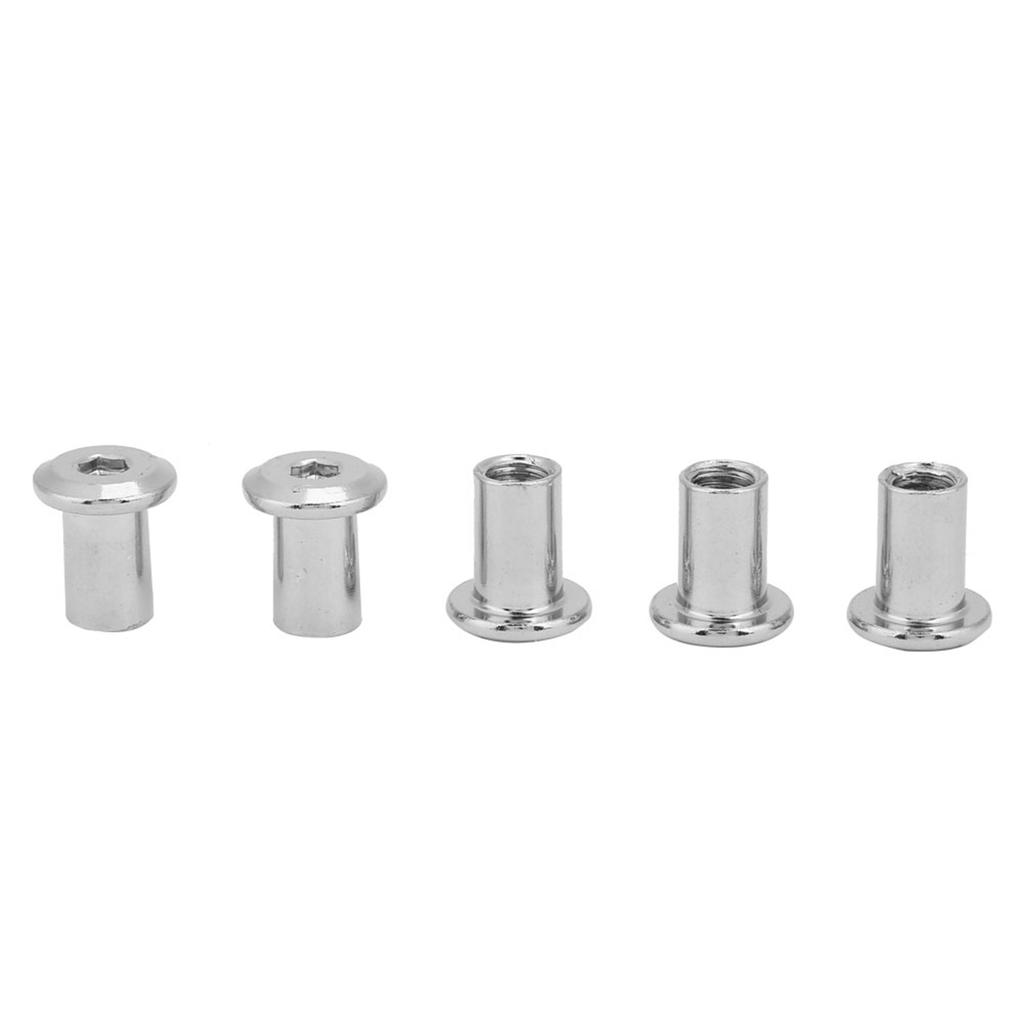 Iron Plated Nickel Flat Nuts Hex Nut Round Head Sleeve Furniture (M6*10 50PCS)