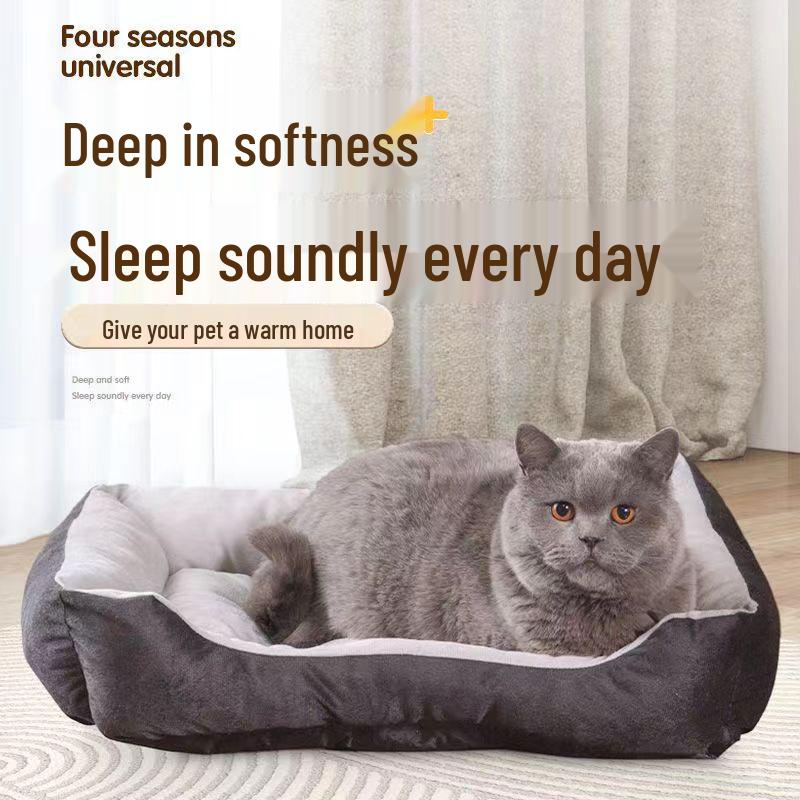 Four Seasons Pet Bed: Universal for Dogs & Cats - Summer & Winter Comfort, Small To Large Sizes