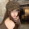 Leopard Print Flat Top Forward Hat Children Spring and Autumn Fashion Show Face Small Versatile Cap Retro Trend