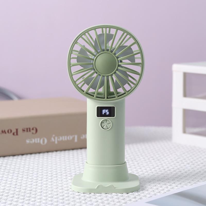 Schreibtisch-Handventilator, USB-Ladeversion, Kleiner Ventilator mit Digitalanzeige, Tragbarer Handyhalter, Stehender Kleiner Ventilator