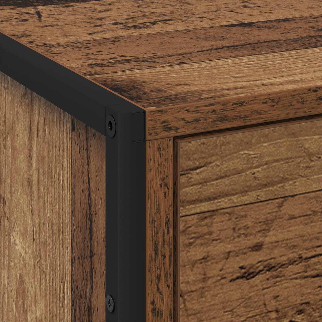 Nightstand Set of 2 Reclaimed Wood Look 50 X 39.5 X 50 Cm Engineered Wood