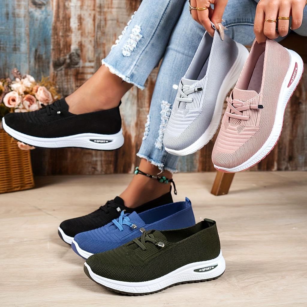 Women'S Fashion Sneakers - Lace-Up Flat Shoes, Breathable Mesh Upper, Comfortable Rubber Sole, Casual Sport Trainers, Laceup Sneakers|Breathable Mesh