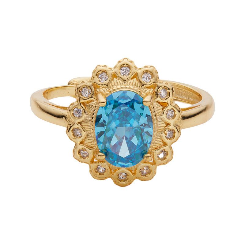 S925 Sterling Silver With High Carbon Diamonds Ice Flower Cut Ring Women'S Flower Multi-Color Ring Colored Treasure