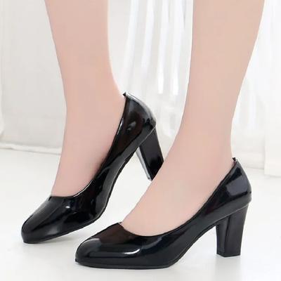 Dames schoenen mode elegant europees stijlvol hoge hak schoenen dame klassiek kantoor werk vierkante hakken ab573
