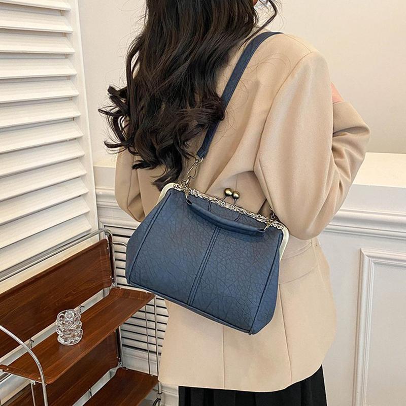 Retro Matte Leather Crossbody Bag For Women Clip Shoulder Bag Solid Color Handbag Female Luxury Design Lady Pillow Messenger Bag Quality
