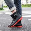 Silicone Male Shoes Wear to Work Soft Gumboots Teenagers Wellies Plastic Waterproof Resistant Wear-resistant Men's Rain Boots
