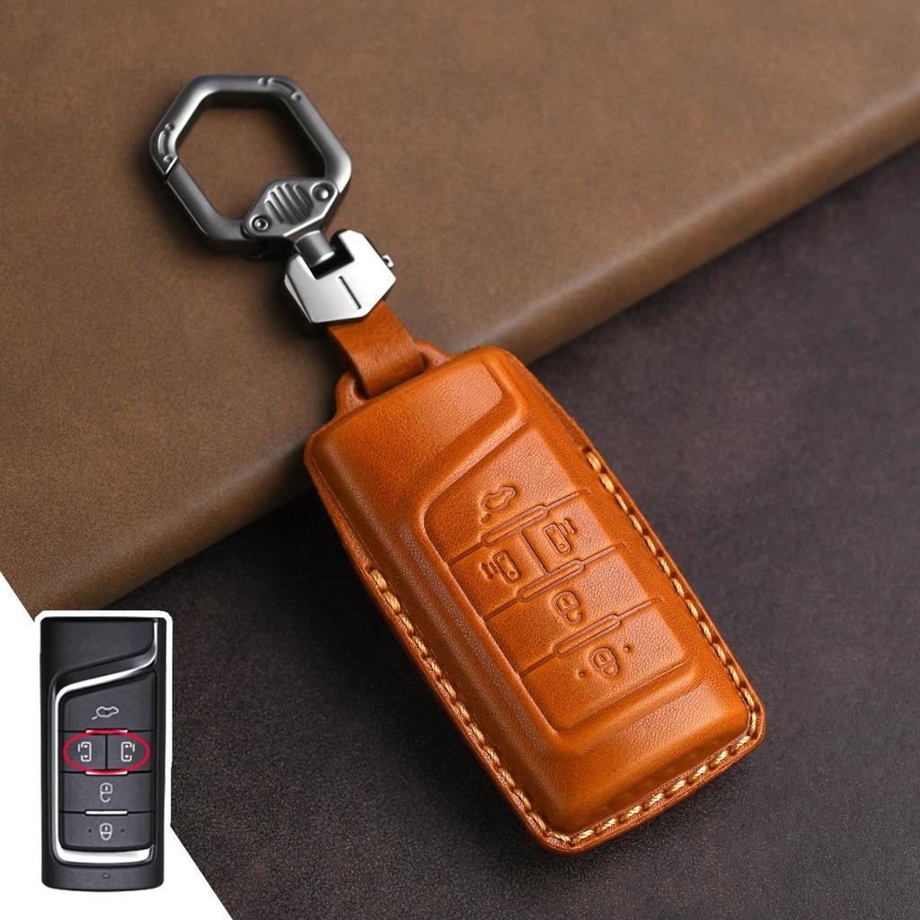 Genuine Leather Key Cover for GAC Trumpchi GS4/GS8/GS5/M6/GS7/M8 Models.