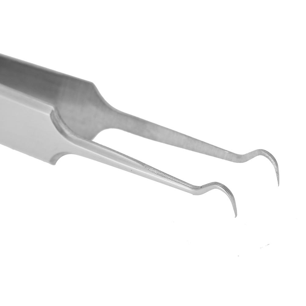 Stainless Steel Blackhead Removal Tool Kit Curved Tweezer  Double end Pimple Extractor