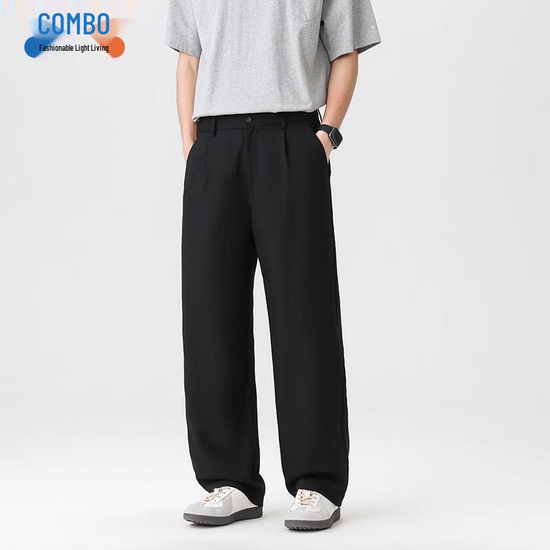 Men s Breathable Cotton Linen Straight Casual Pants 185/88A