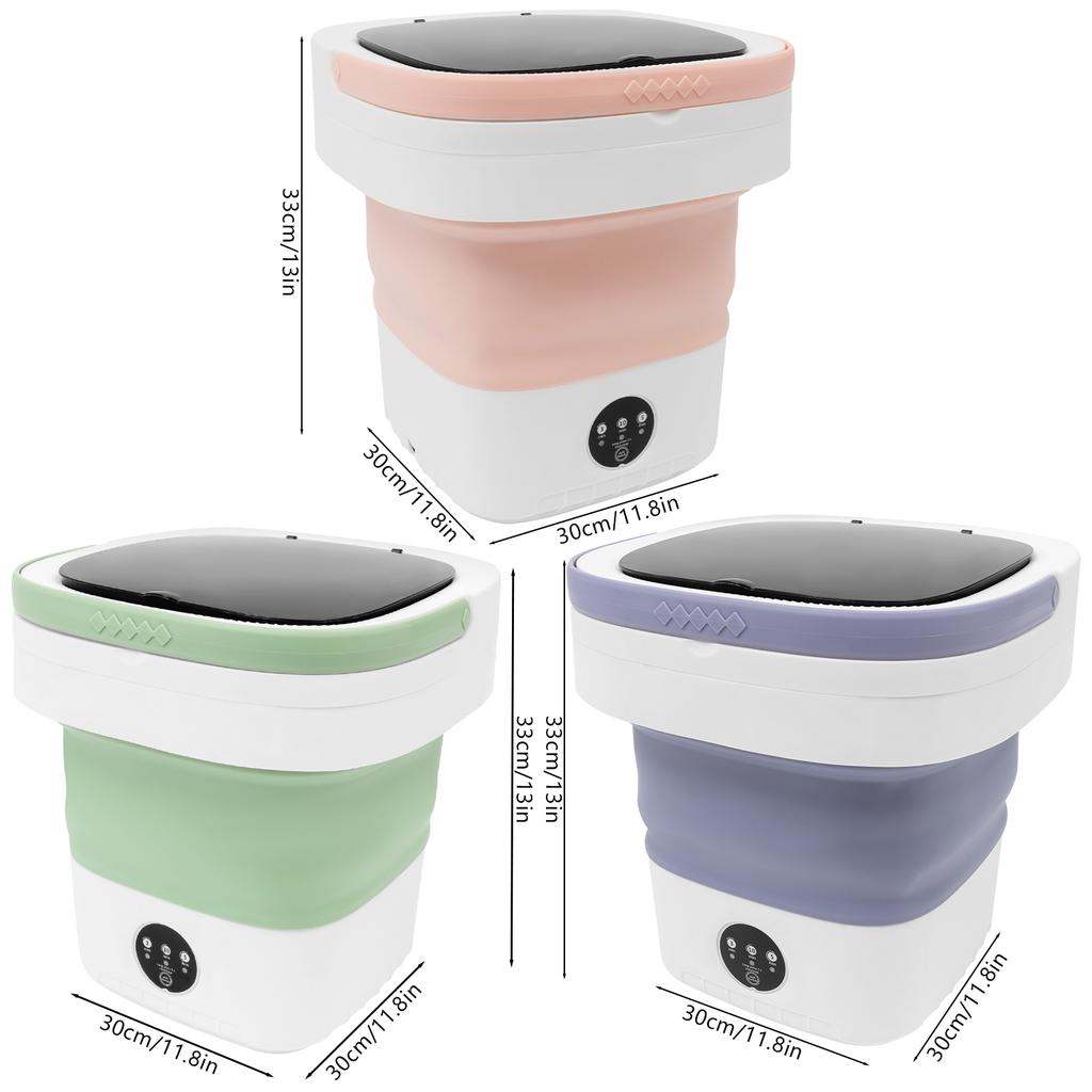 12L 110V Folding Washing Machine Mini Foldable Washer 36W Pure Copper Motor with 3 Wash Modes for Baby Clothes & Outdoor Laundry