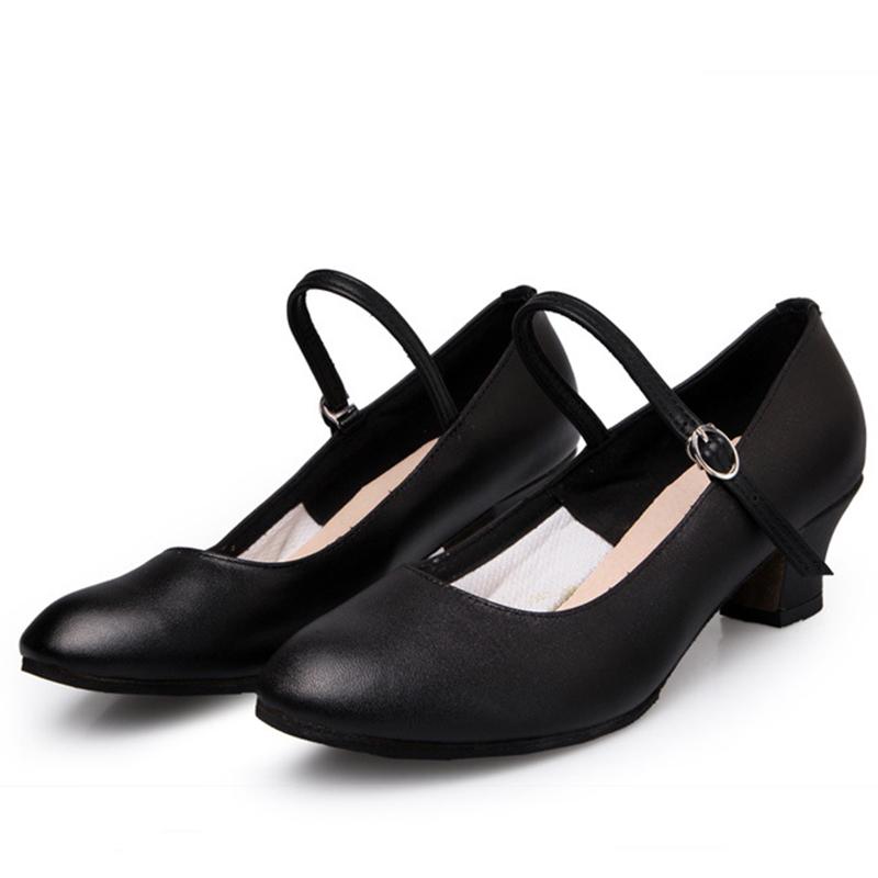 Corium Women Latin Dance Shoes Black Soft Bottom ModernTango Dancing Shoes Heel 3CM/5CM Ballroom Salsa Dance Shoe Colse Toe